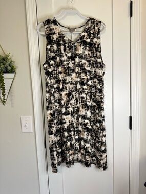 J.Jill Knit Knot Front Neck Abstract Dress